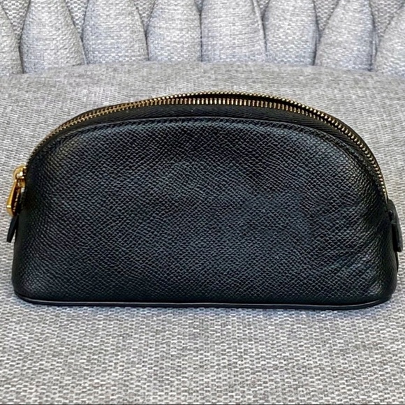 Dolce & Gabbana Black Saffiano Leather Dome Cosmetic Bag - Picture 2 of 6